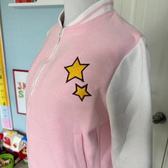 Kawaii Little Twin Stars Pink and White Varsity Jacket - Picture 6 of 11